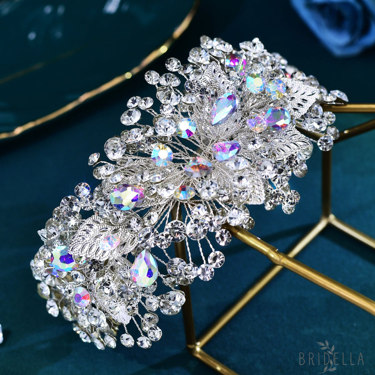 BHP633-S silver rhinestone headband