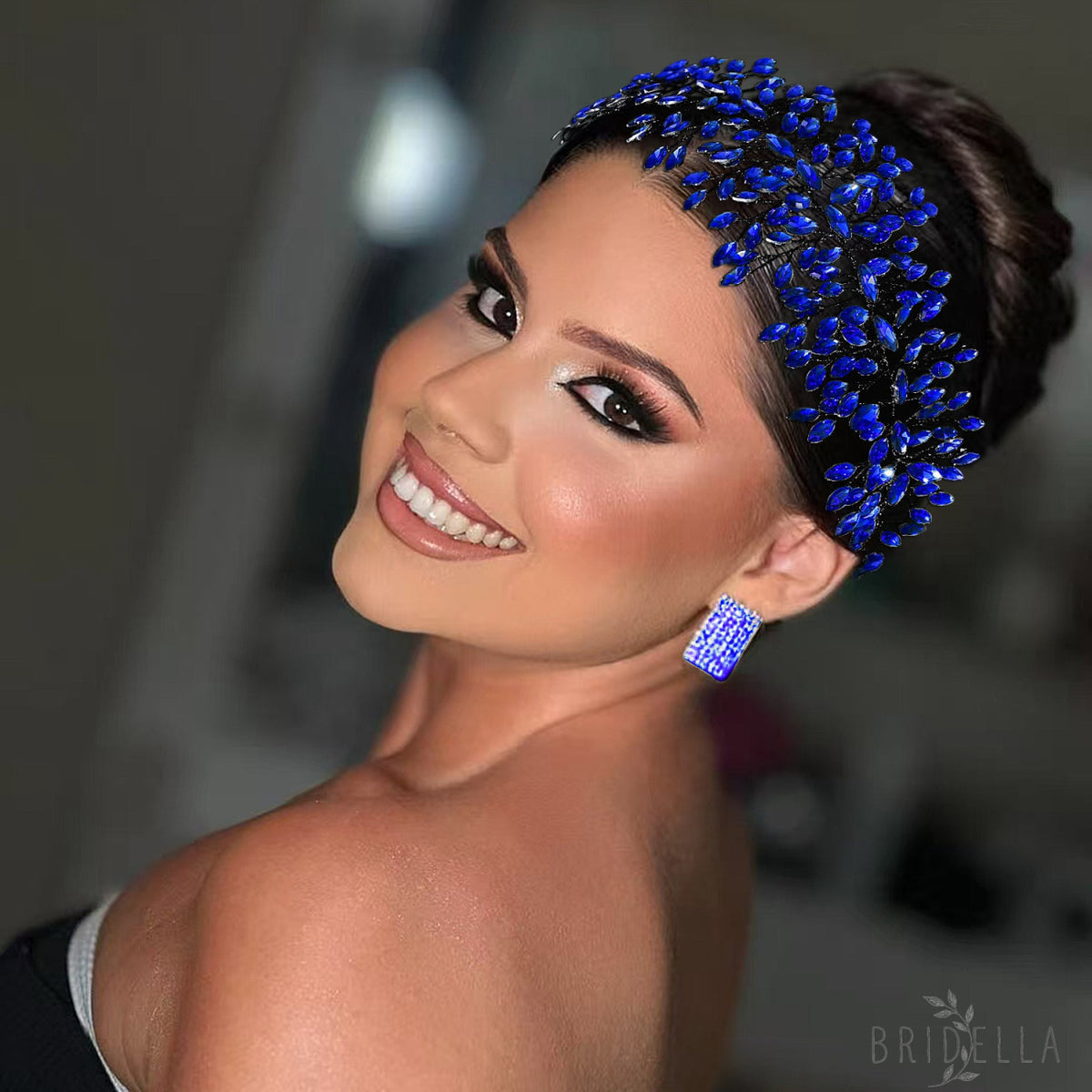 Silver Rhinestone Bridal Headband for Wedding - Bridella BHP237-S
