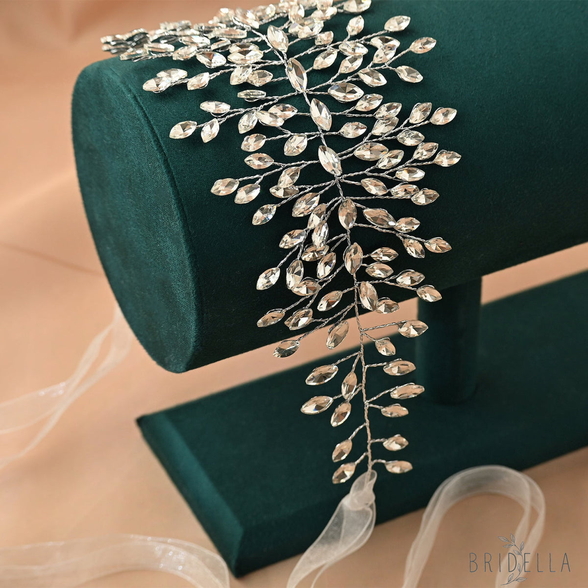 Silver Rhinestone Bridal Headband for Wedding - Bridella BHP237-S