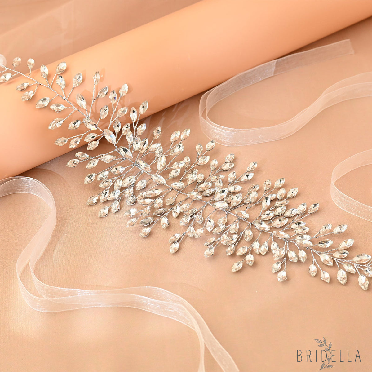 Silver Rhinestone Bridal Headband for Wedding - Bridella BHP237-S