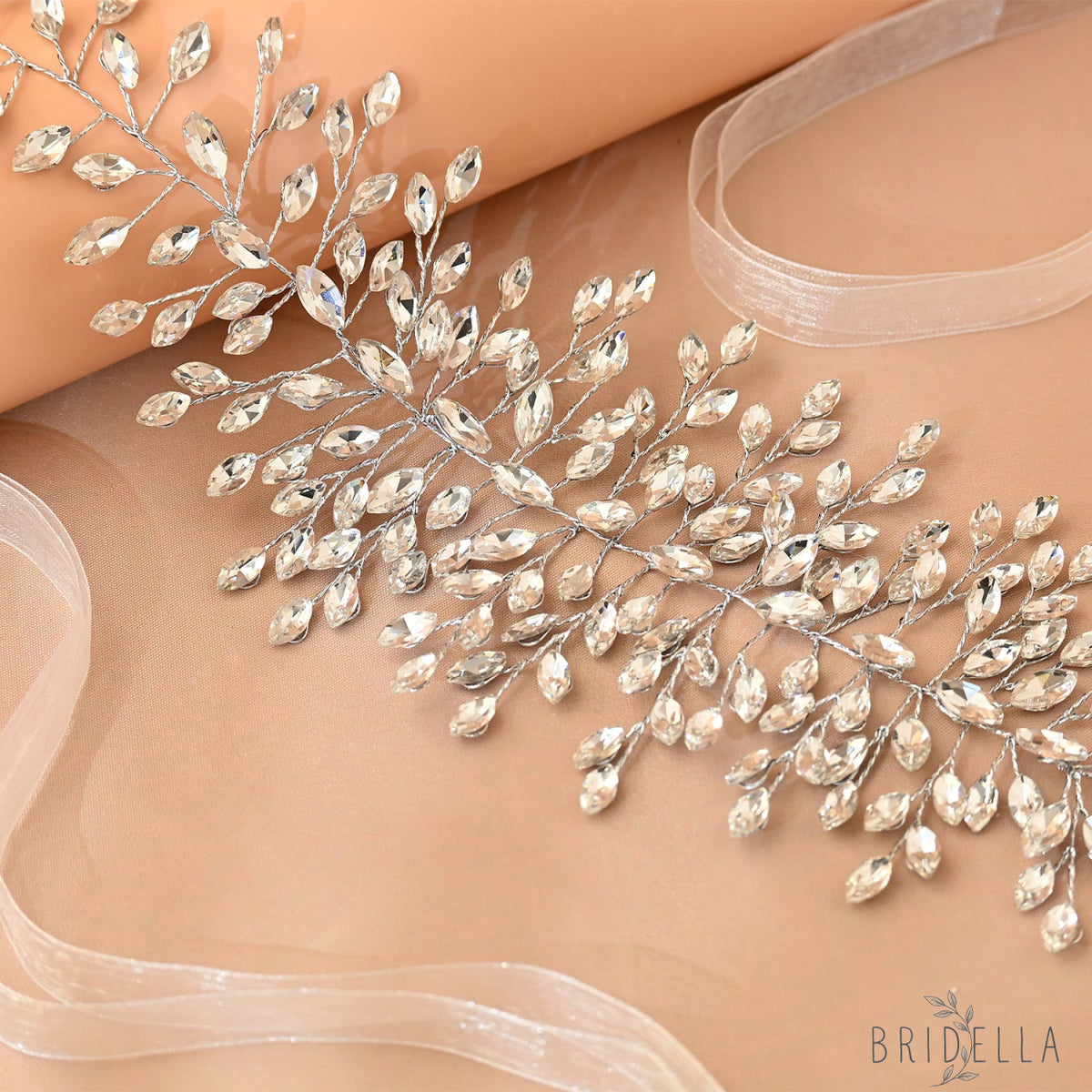 Silver Rhinestone Bridal Headband for Wedding - Bridella BHP237-S