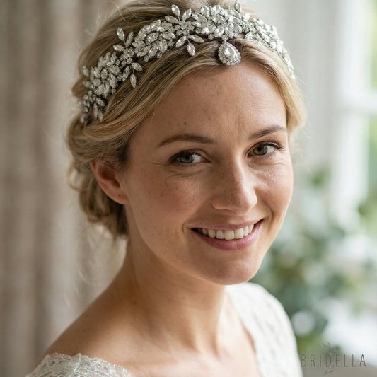 Silver Rhinestone Bridal Headband Hairpiece - Bridella BHP440-S - Silvery - HEADWEAR