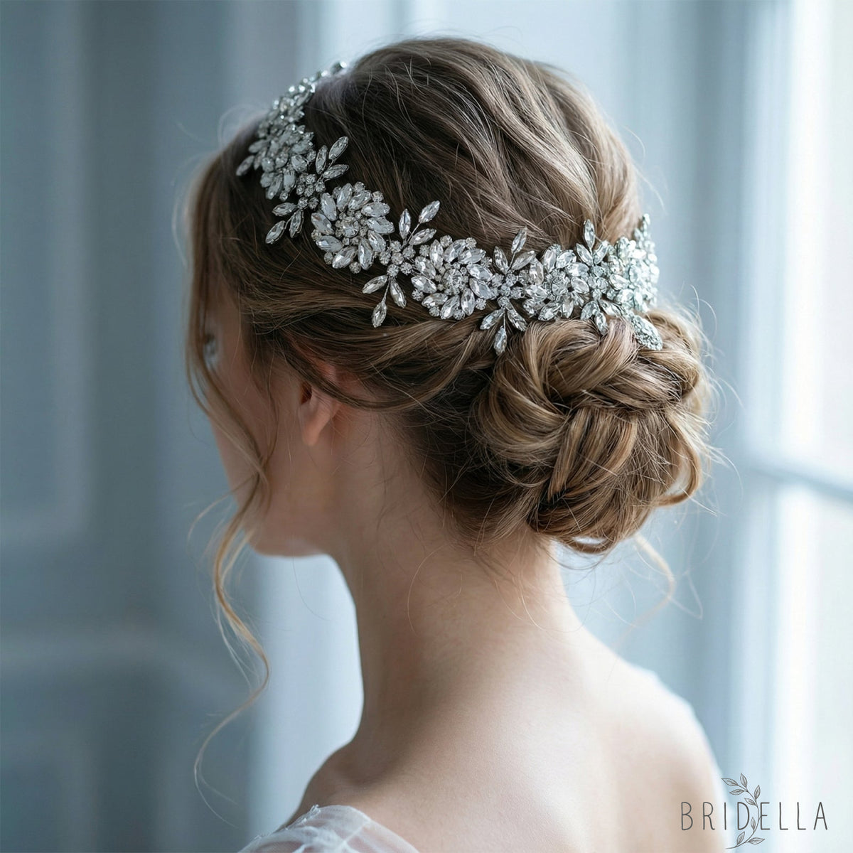 Silver Rhinestone Bridal Headband Hairpiece - Bridella BHP440-S - Silvery - HEADWEAR
