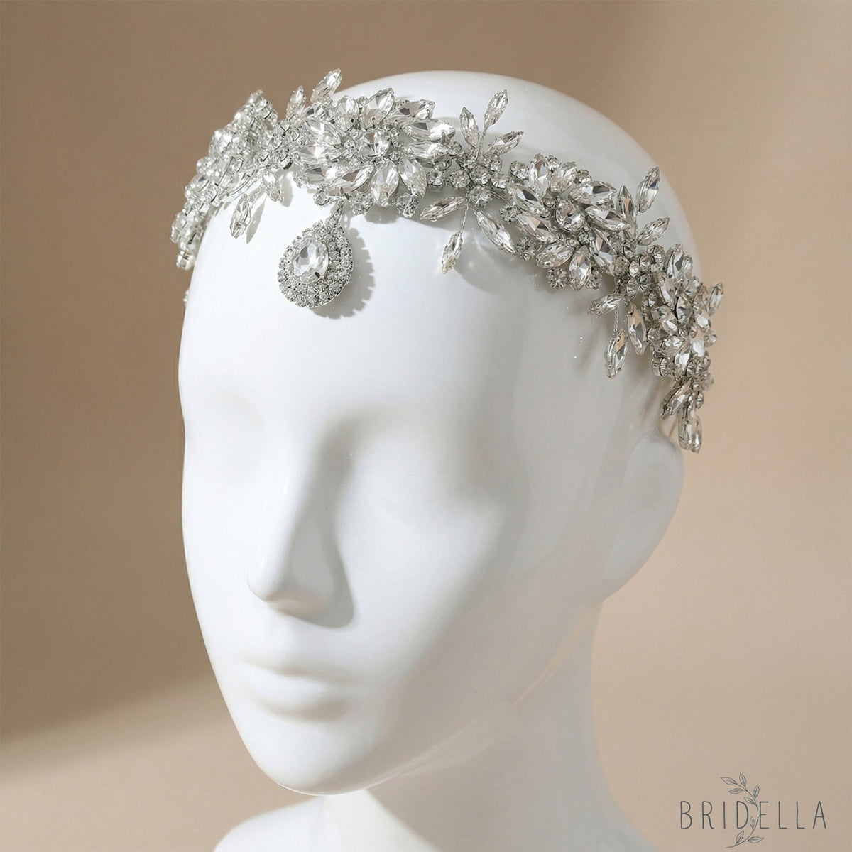 Silver Rhinestone Bridal Headband Hairpiece - Bridella BHP440-S - Silvery - HEADWEAR