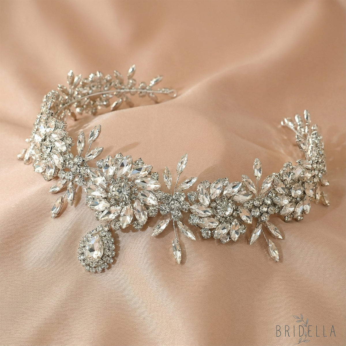 Silver Rhinestone Bridal Headband Hairpiece - Bridella BHP440-S - Silvery - HEADWEAR