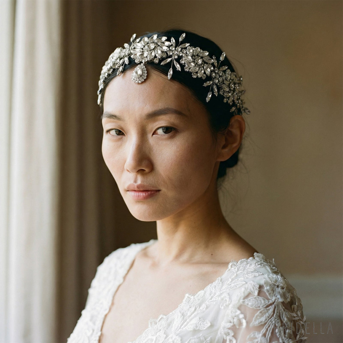 Silver Rhinestone Bridal Headband Hairpiece - Bridella BHP440-S - Silvery - HEADWEAR