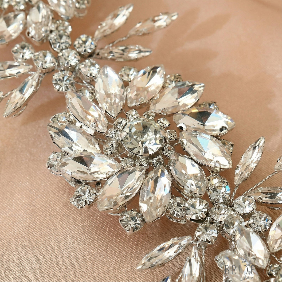 Silver Rhinestone Bridal Headband Hairpiece - Bridella BHP440-S - Silvery - HEADWEAR