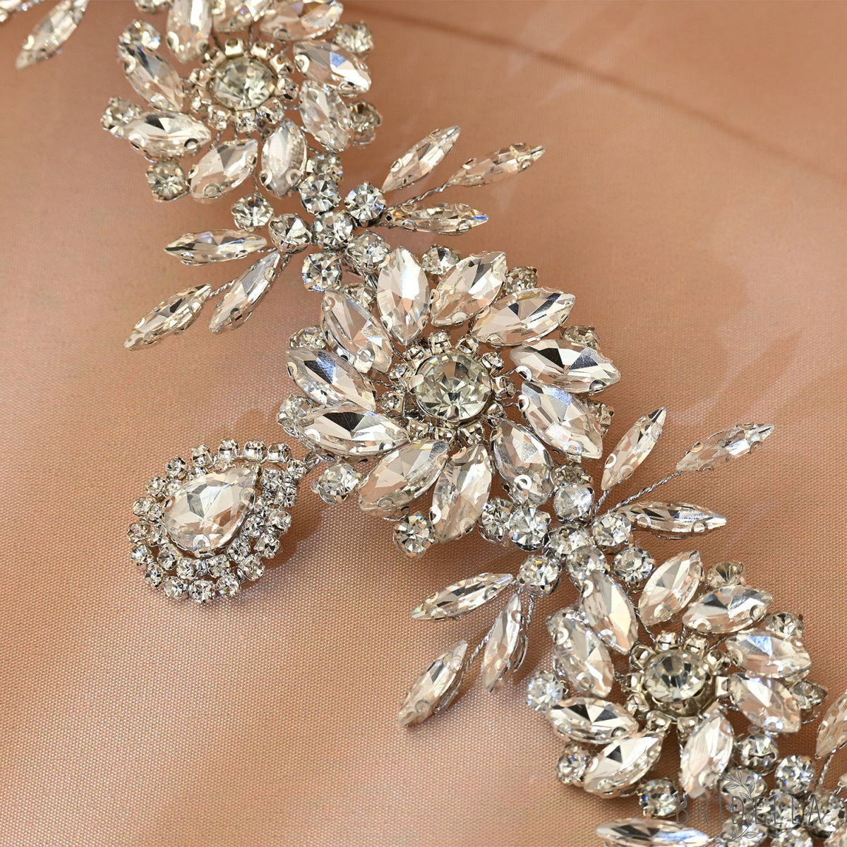 Silver Rhinestone Bridal Headband Hairpiece - Bridella BHP440-S - Silvery - HEADWEAR