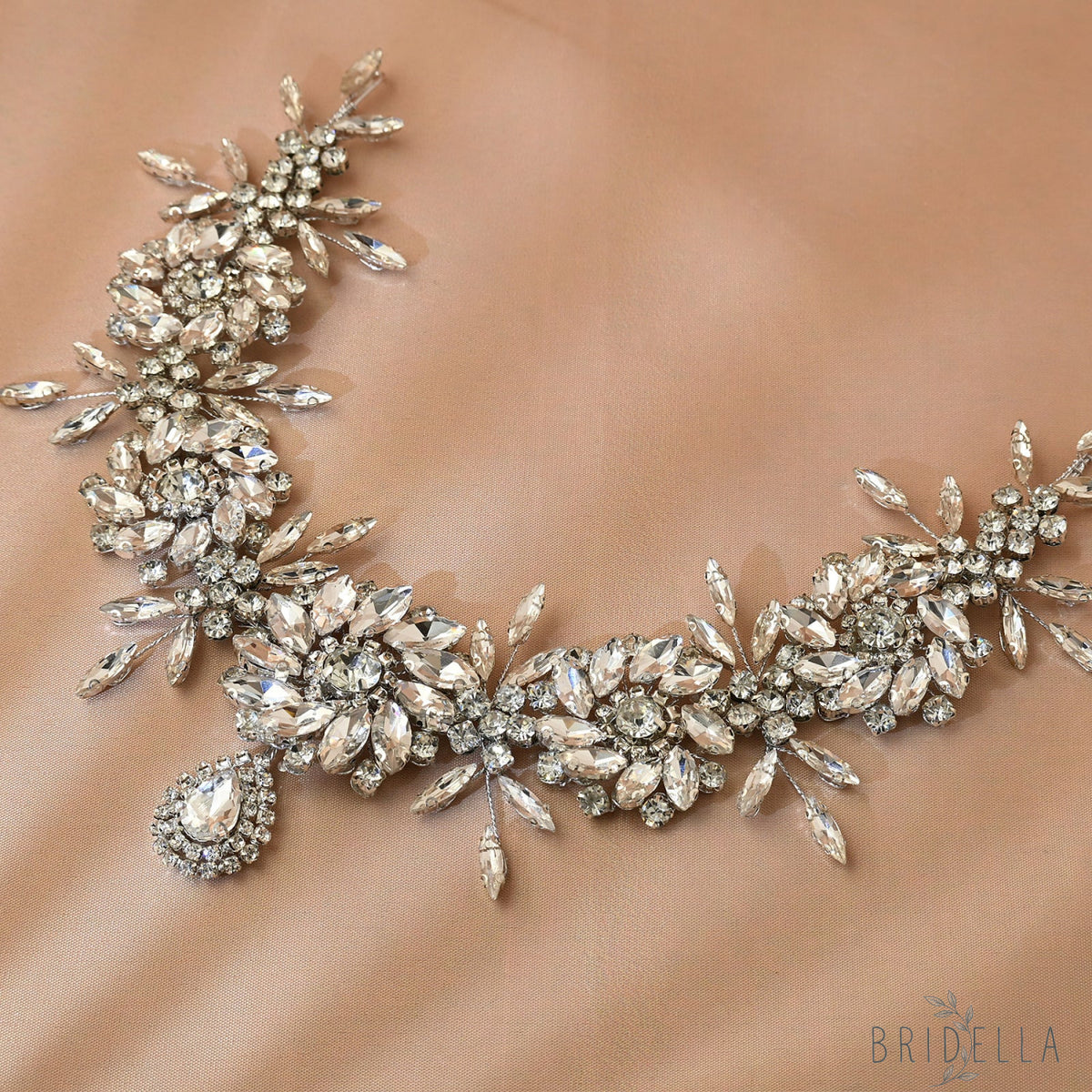 Silver Rhinestone Bridal Headband Hairpiece - Bridella BHP440-S - Silvery - HEADWEAR