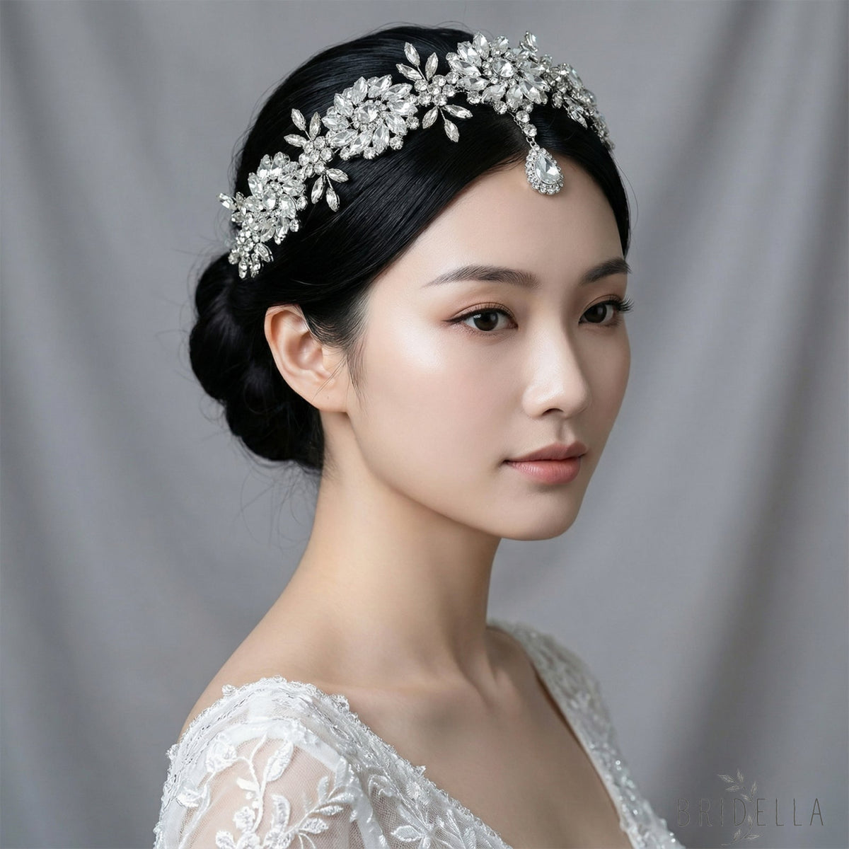 Silver Rhinestone Bridal Headband Hairpiece - Bridella BHP440-S - Silvery - HEADWEAR