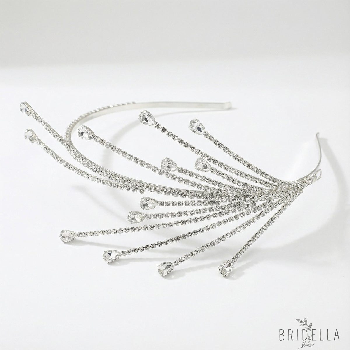 Silver Rhinestone Bridal Headband Hairpiece - Bridella BHP494-S - Silvery - HEADWEAR