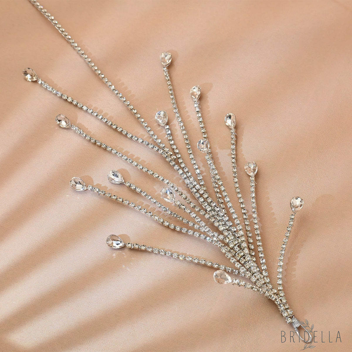 Silver Rhinestone Bridal Headband Hairpiece - Bridella BHP494-S - Silvery - HEADWEAR