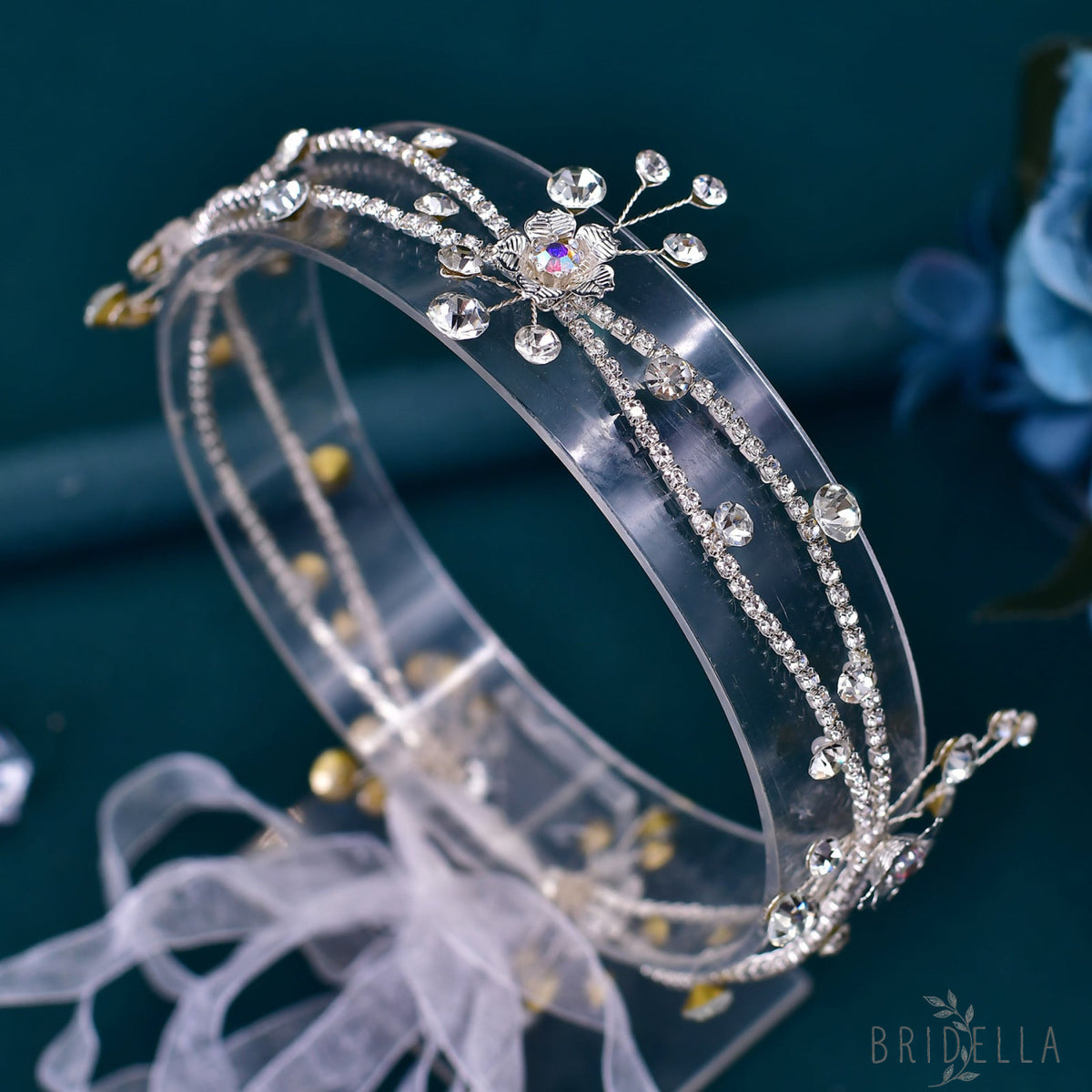 BHP548-S silver rhinestone headband