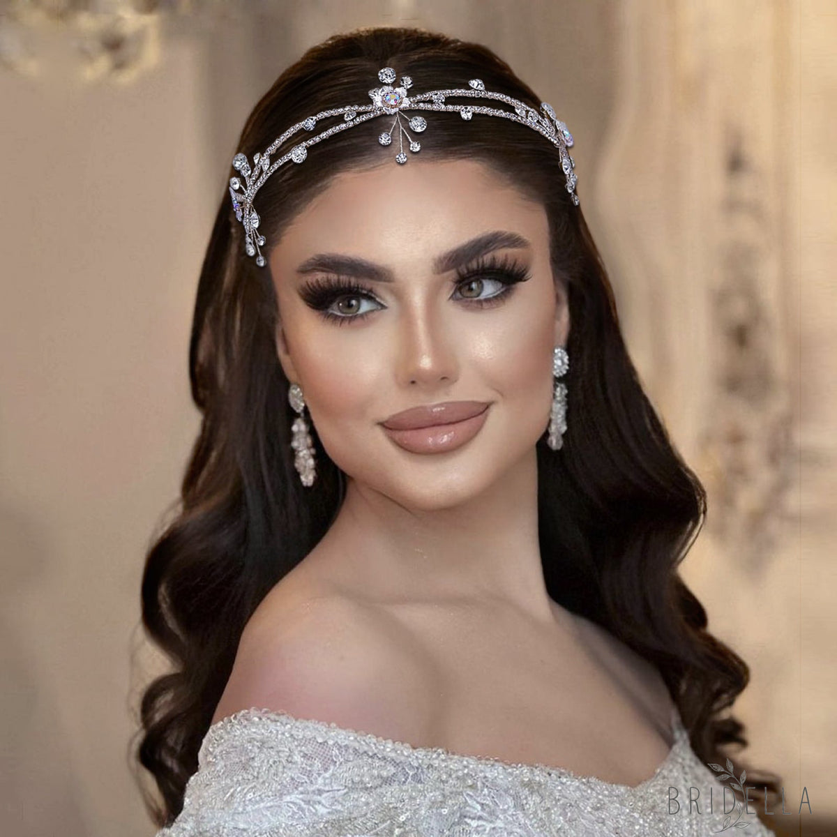 BHP548-S silver rhinestone headband