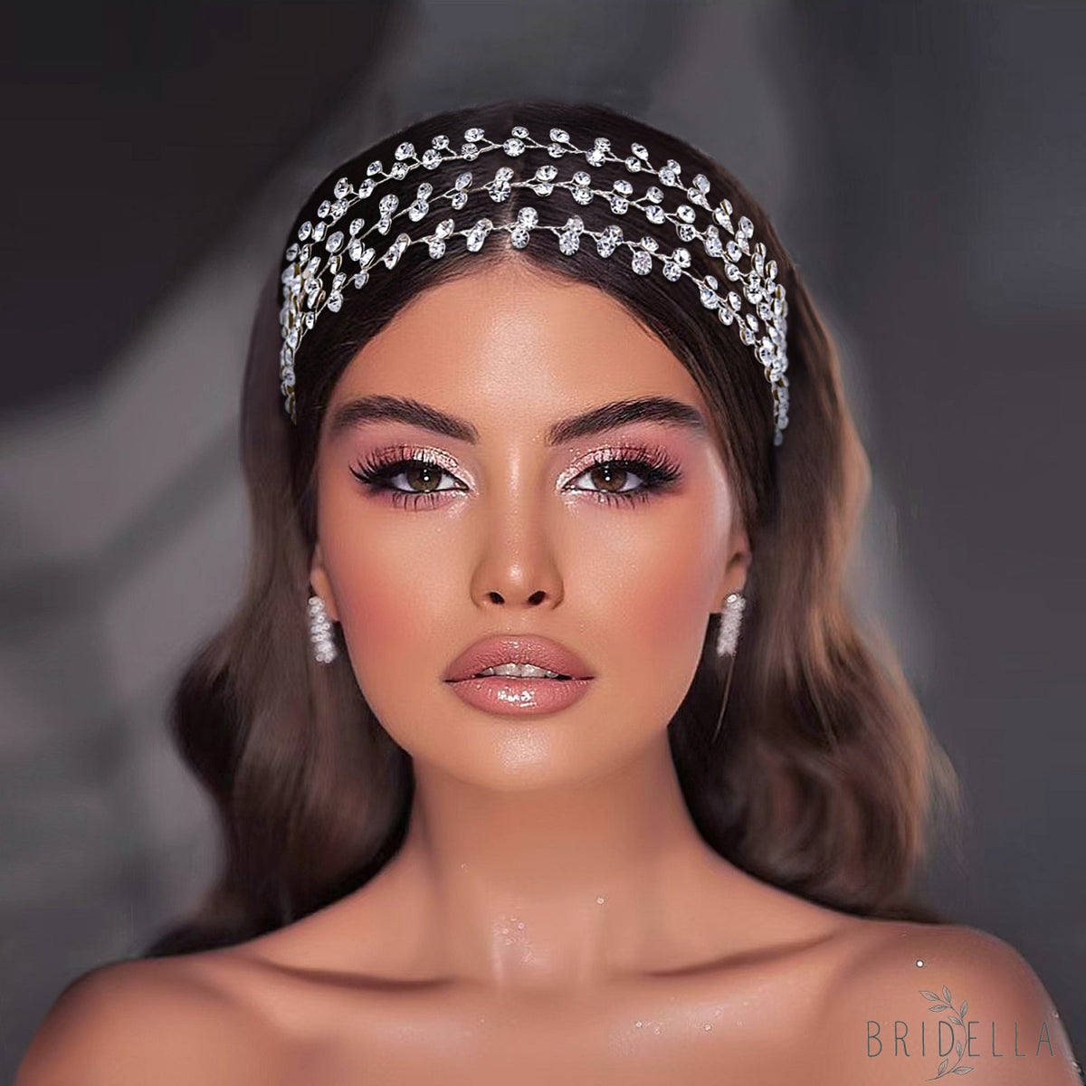 BHP552-S silver rhinestone headband