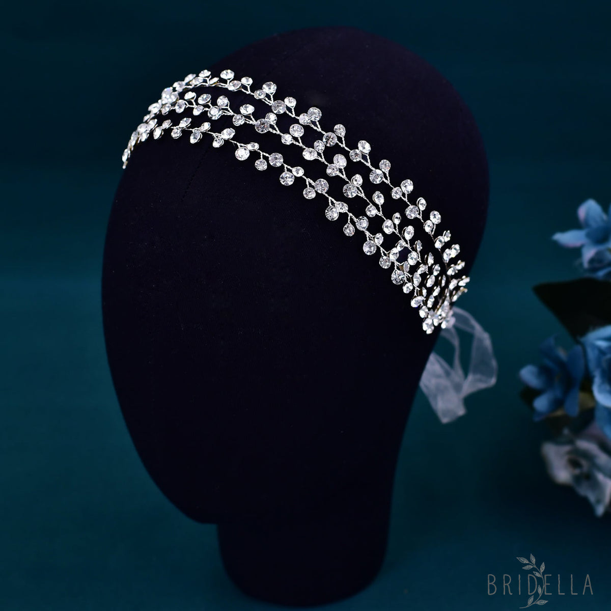 BHP552-S silver rhinestone headband