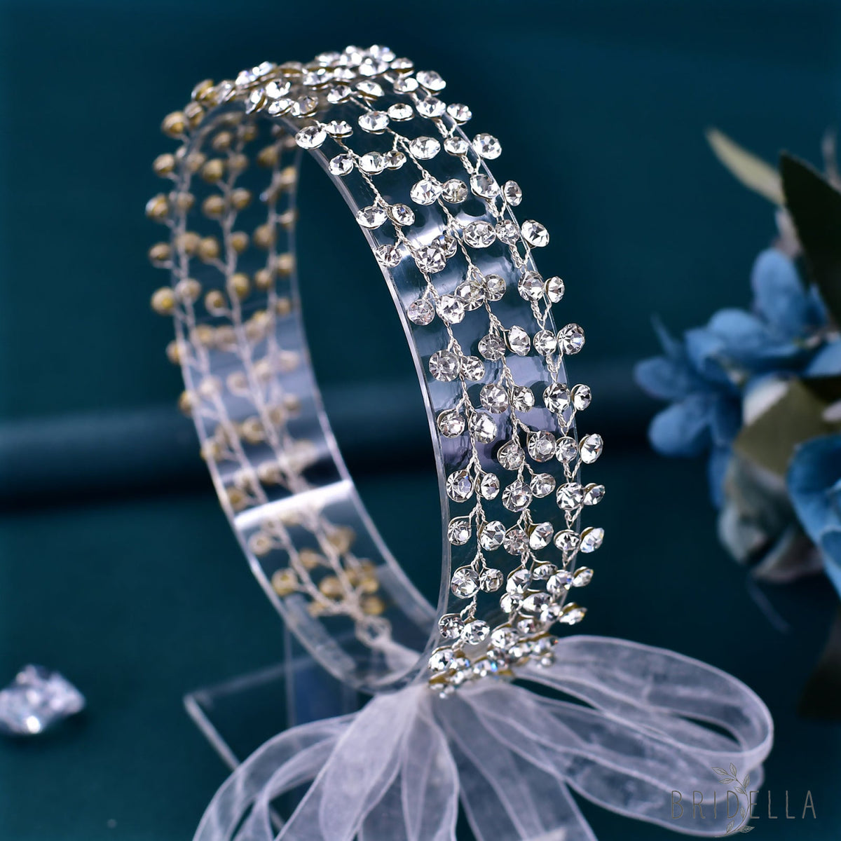 BHP552-S silver rhinestone headband
