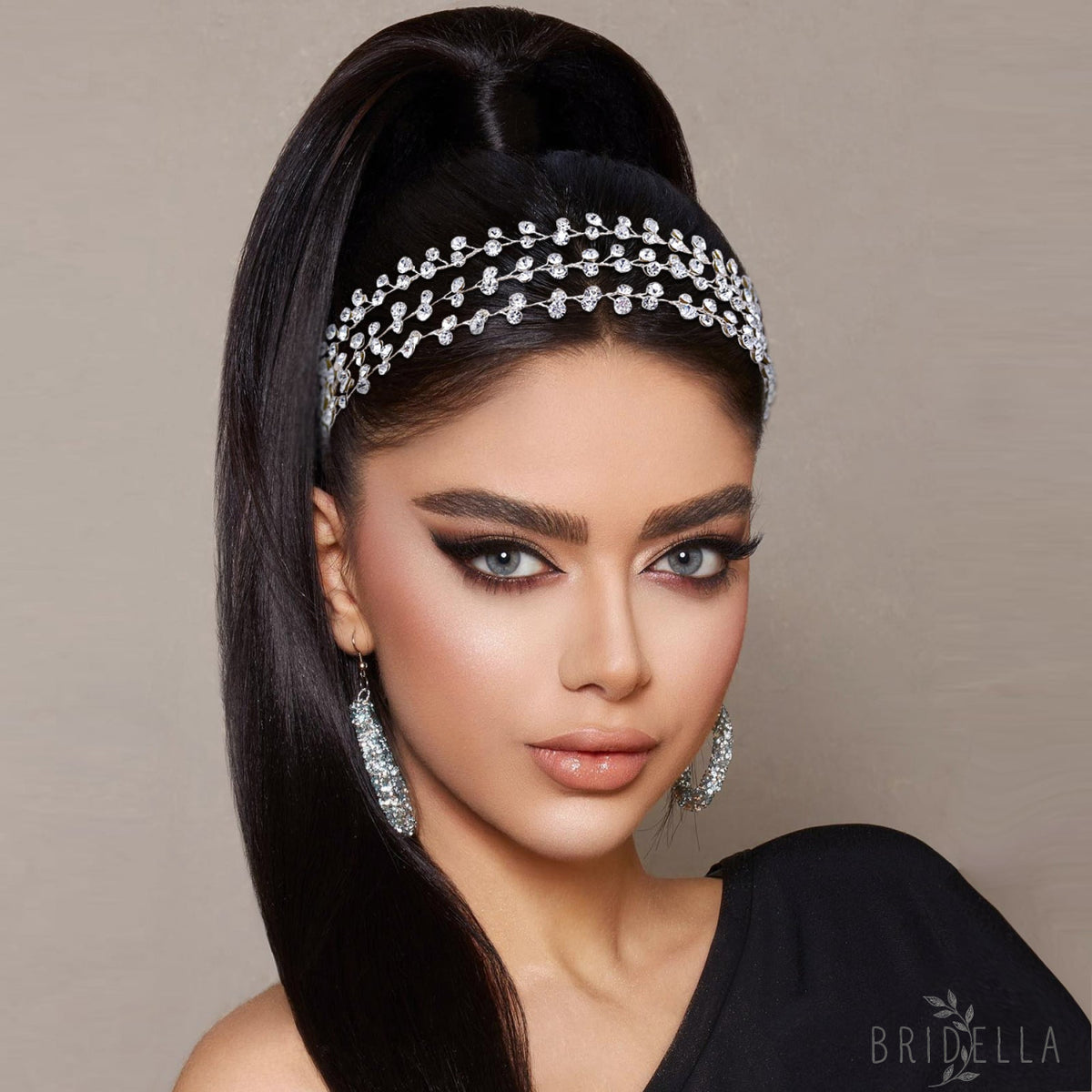 BHP552-S silver rhinestone headband