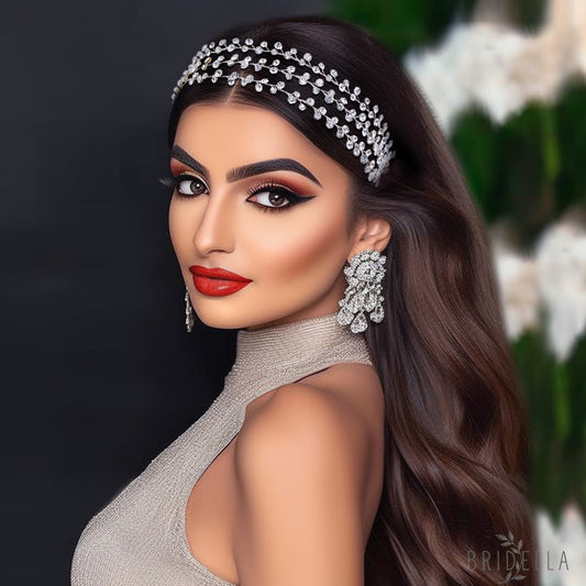 BHP552-S silver rhinestone headband