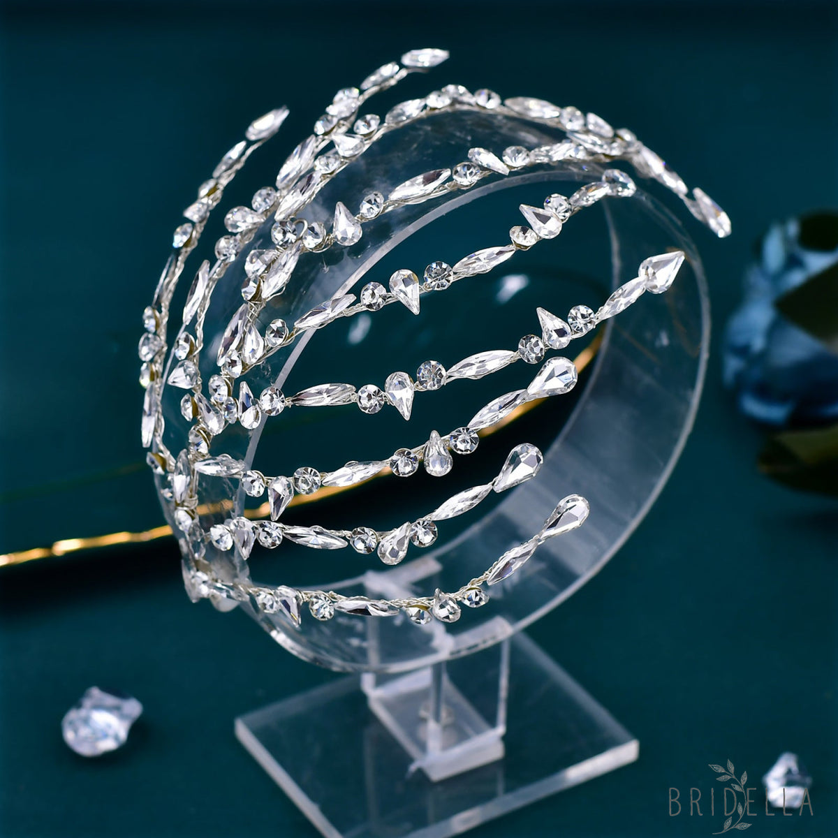 BHP575-S silver rhinestone headband