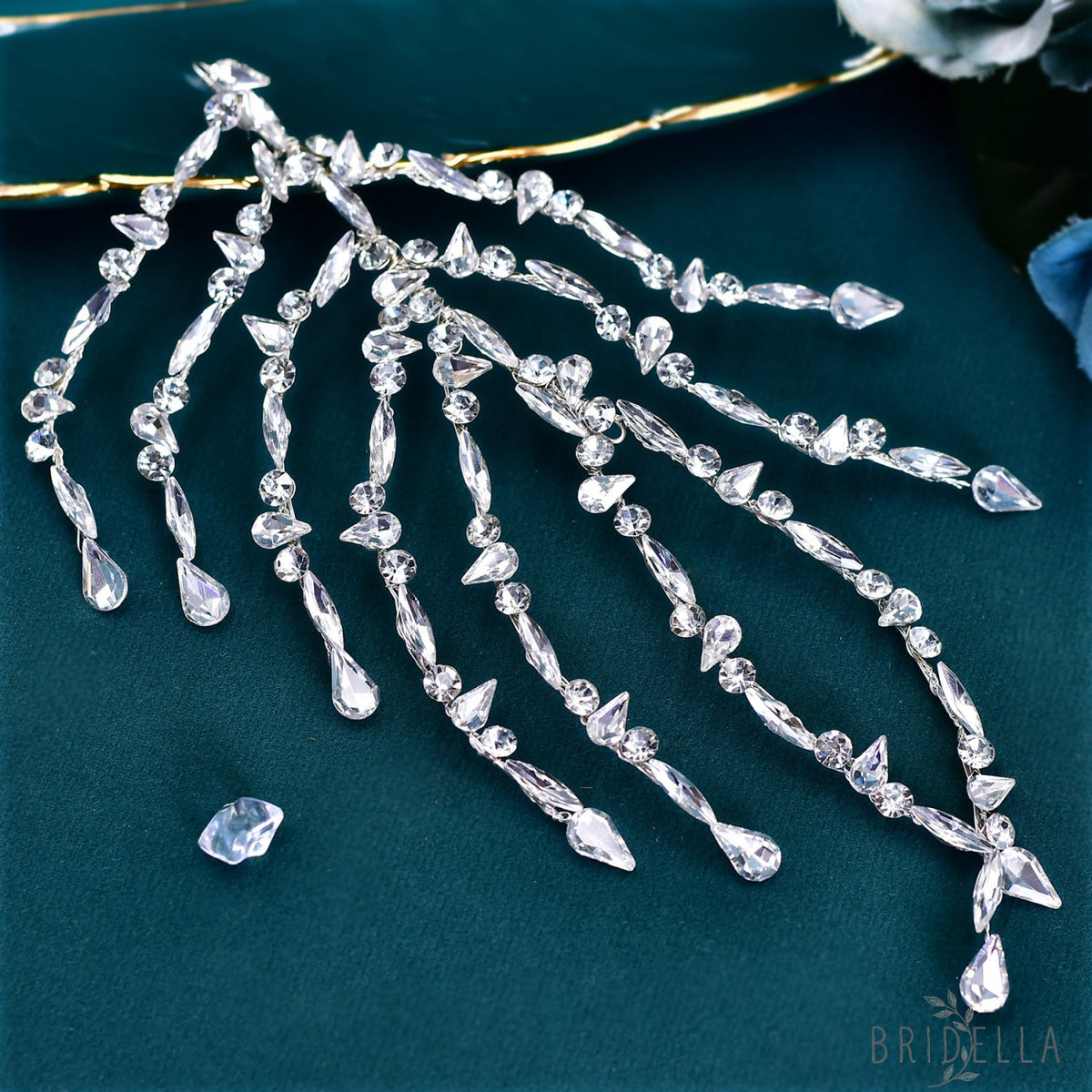 BHP575-S silver rhinestone headband