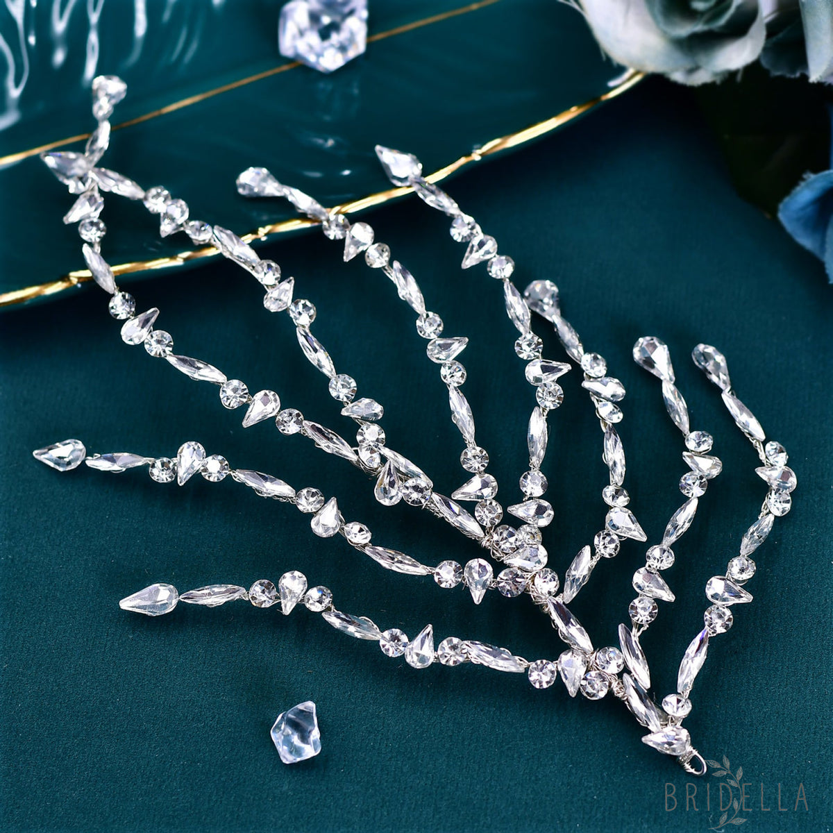 BHP575-S silver rhinestone headband