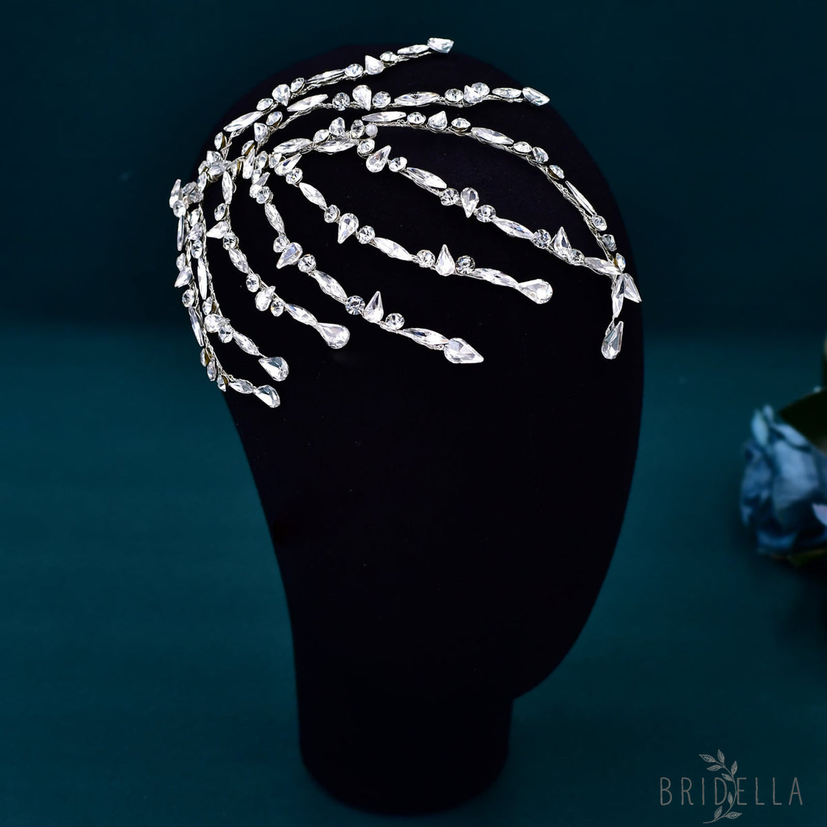 BHP575-S silver rhinestone headband