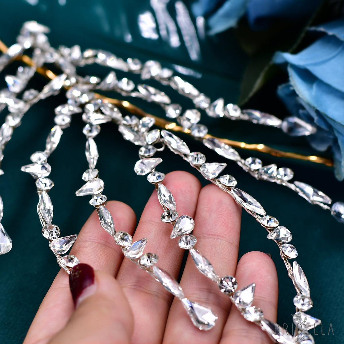 BHP575-S silver rhinestone headband