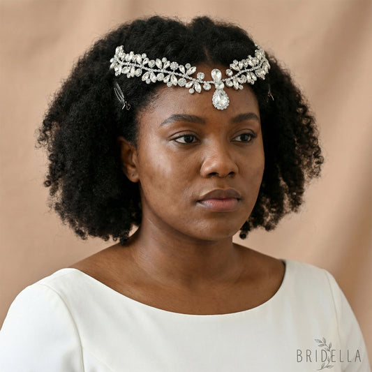 Silver Rhinestone Bridal Headband Wedding - Bridella BHP470-S - Silvery - HEADWEAR
