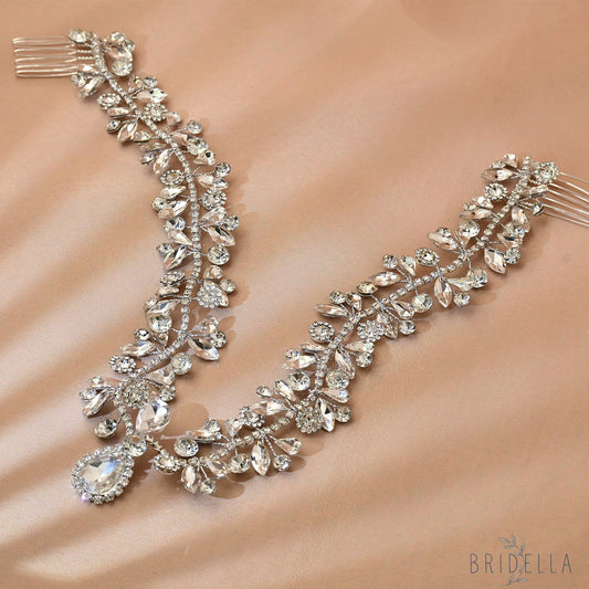 Silver Rhinestone Bridal Headband Wedding - Bridella BHP470-S - Silvery - HEADWEAR