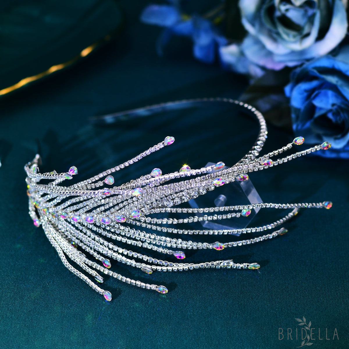 BHP628-S silver rhinestone headband