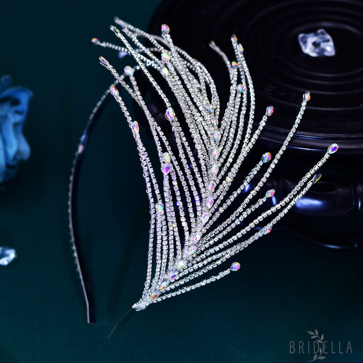 BHP628-S silver rhinestone headband