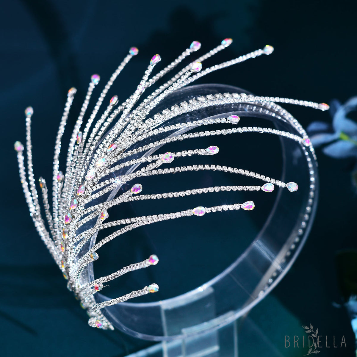 BHP628-S silver rhinestone headband