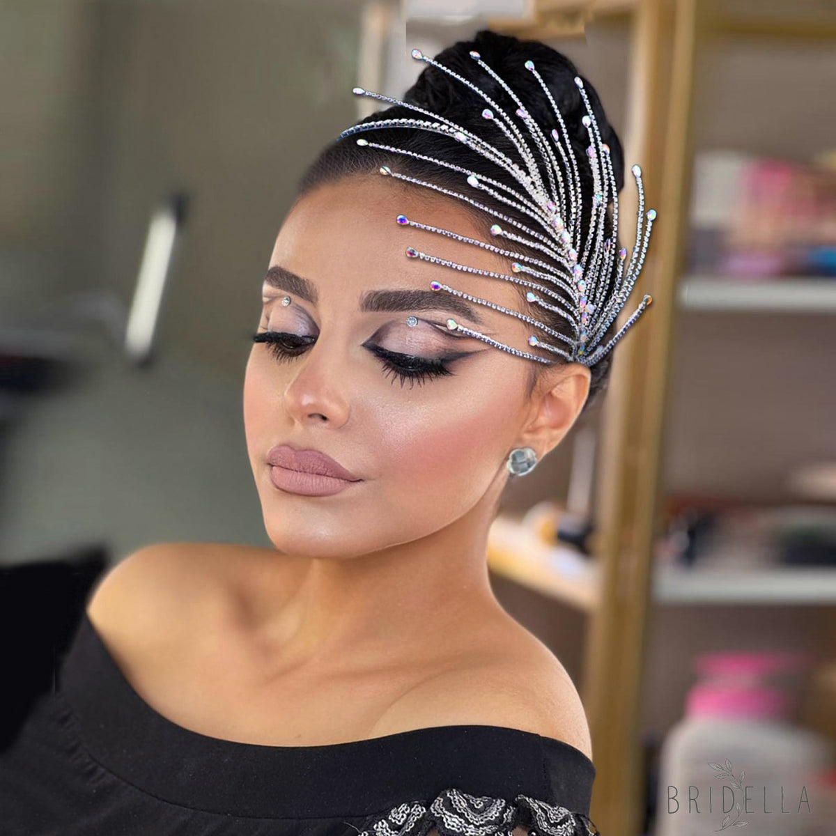 BHP628-S silver rhinestone headband