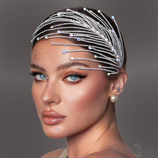 BHP628-S silver rhinestone headband
