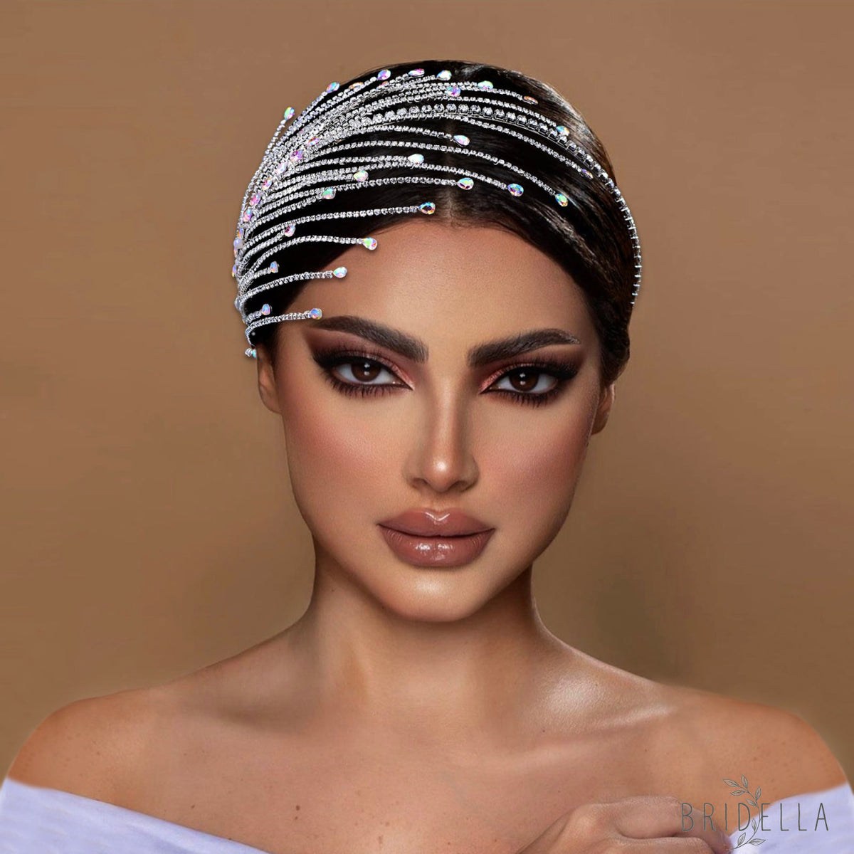 BHP628-S silver rhinestone headband