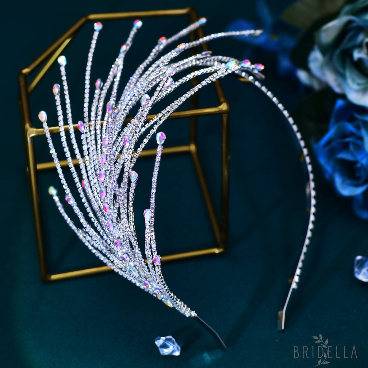 BHP628-S silver rhinestone headband