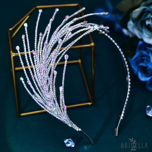 BHP628-S silver rhinestone headband