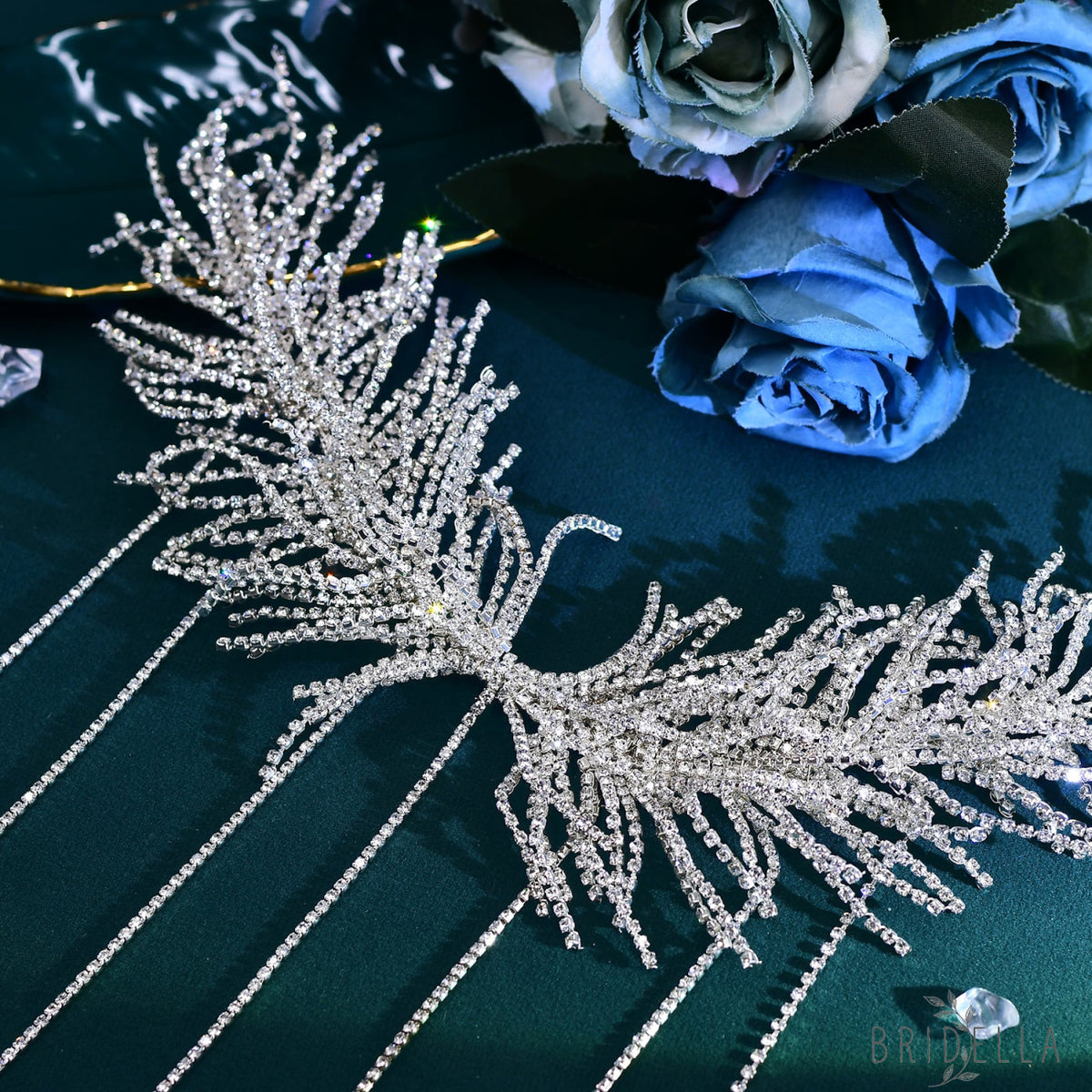 BHP639-S silver rhinestone headband