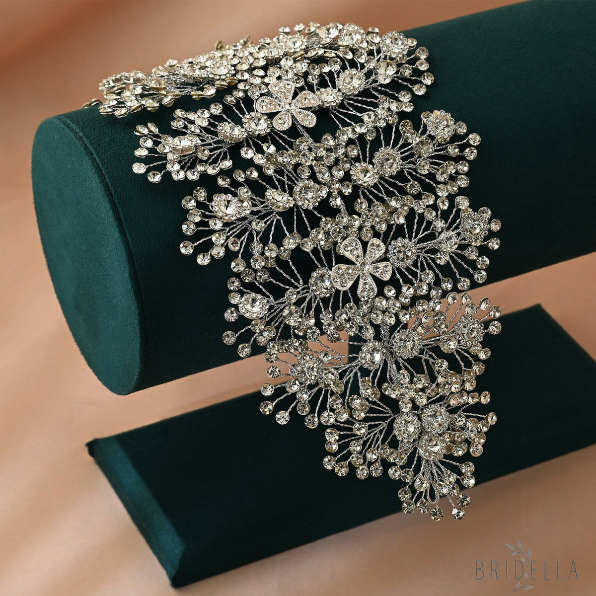 Silver Rhinestone Bridal Headband Wedding Hairpiece - Bridella BHP240-S - Silvery - HEADWEAR