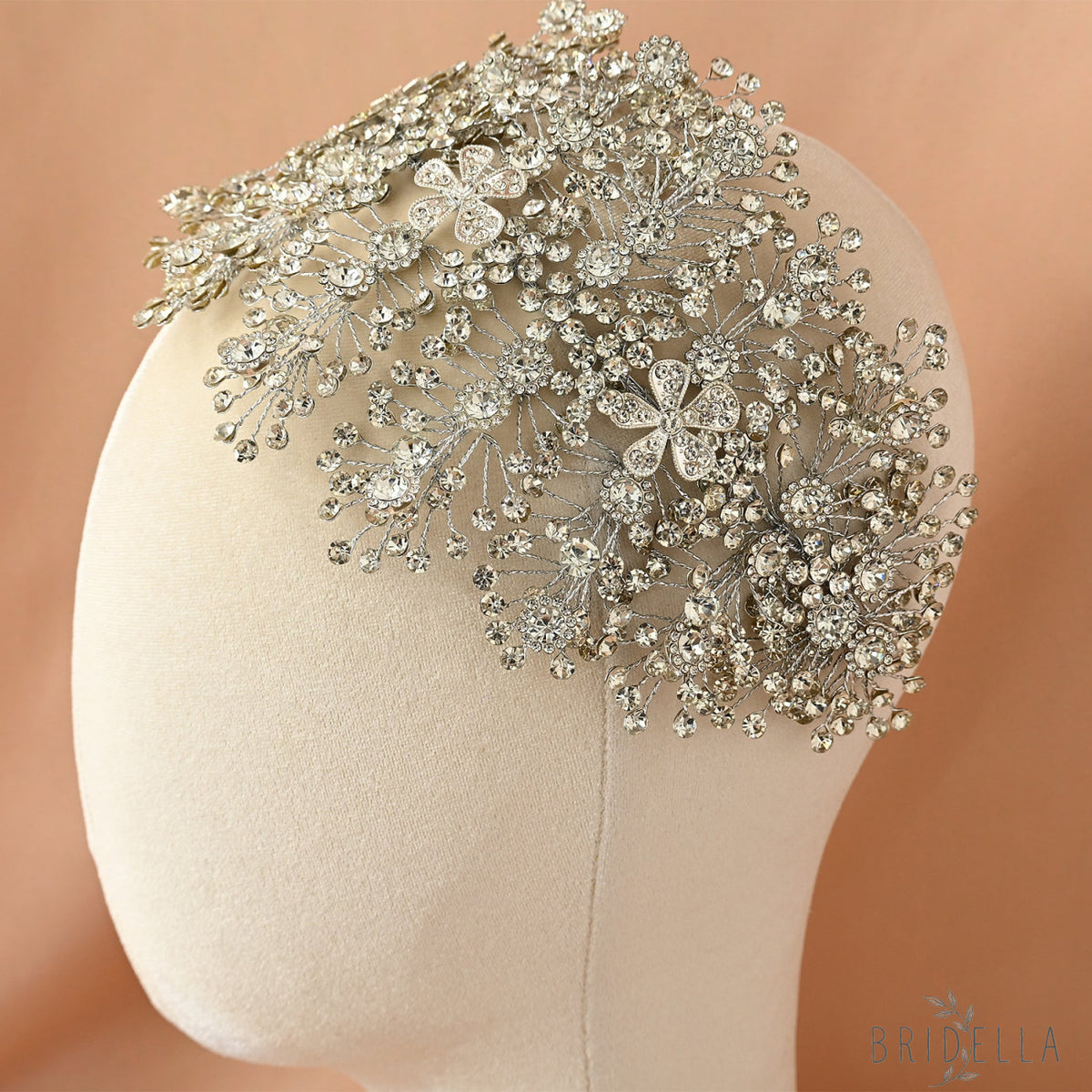 Silver Rhinestone Bridal Headband Wedding Hairpiece - Bridella BHP240-S - Silvery - HEADWEAR