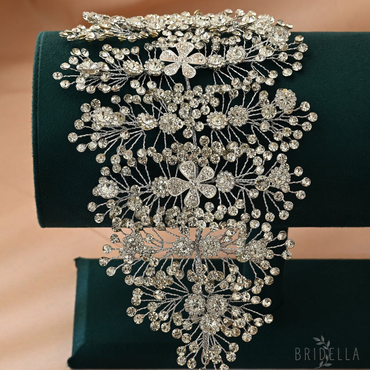 Silver Rhinestone Bridal Headband Wedding Hairpiece - Bridella BHP240-S - Silvery - HEADWEAR
