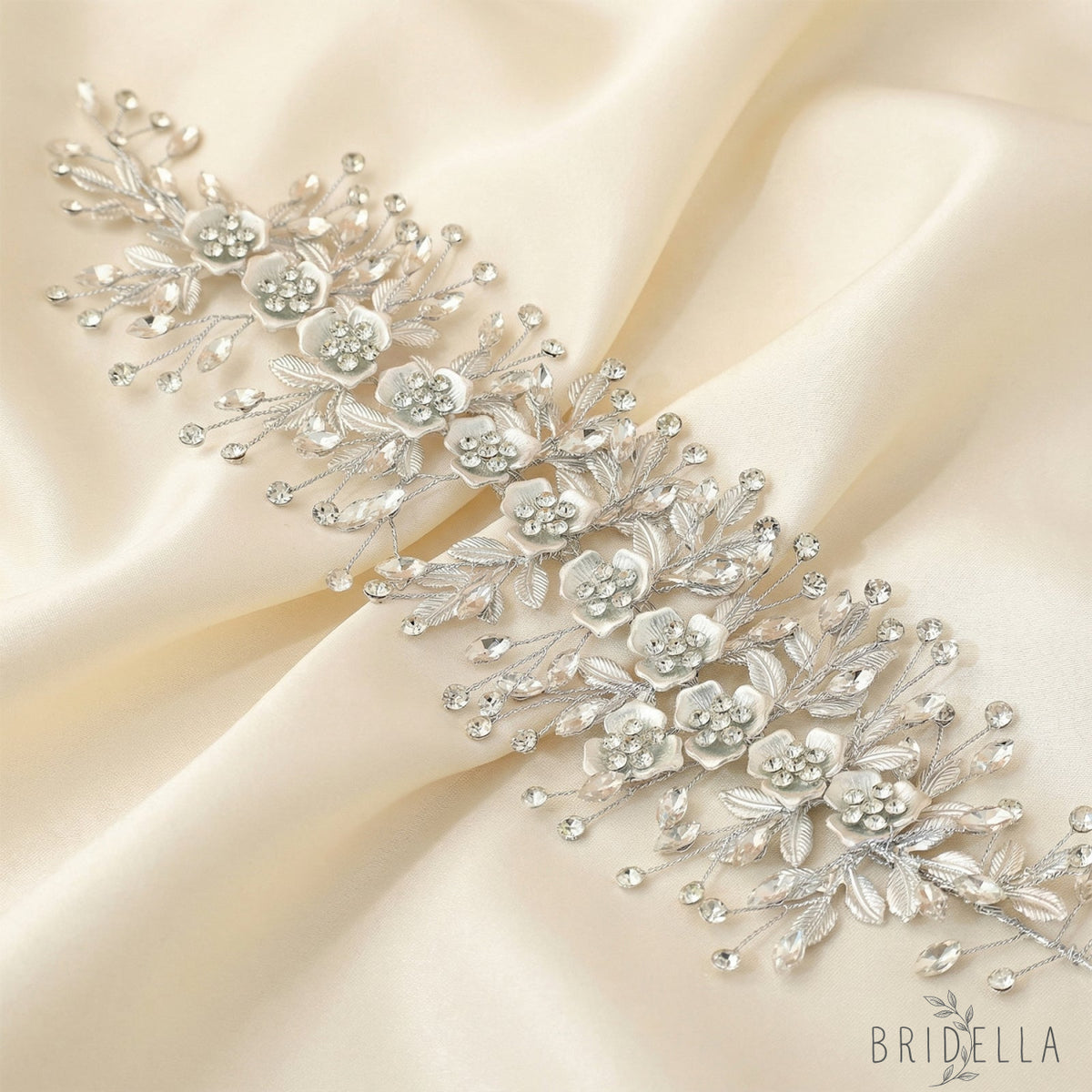 Silver Rhinestone Bridal Headband Wedding Hairpiece - Bridella BHP349-S - Silvery - HEADWEAR