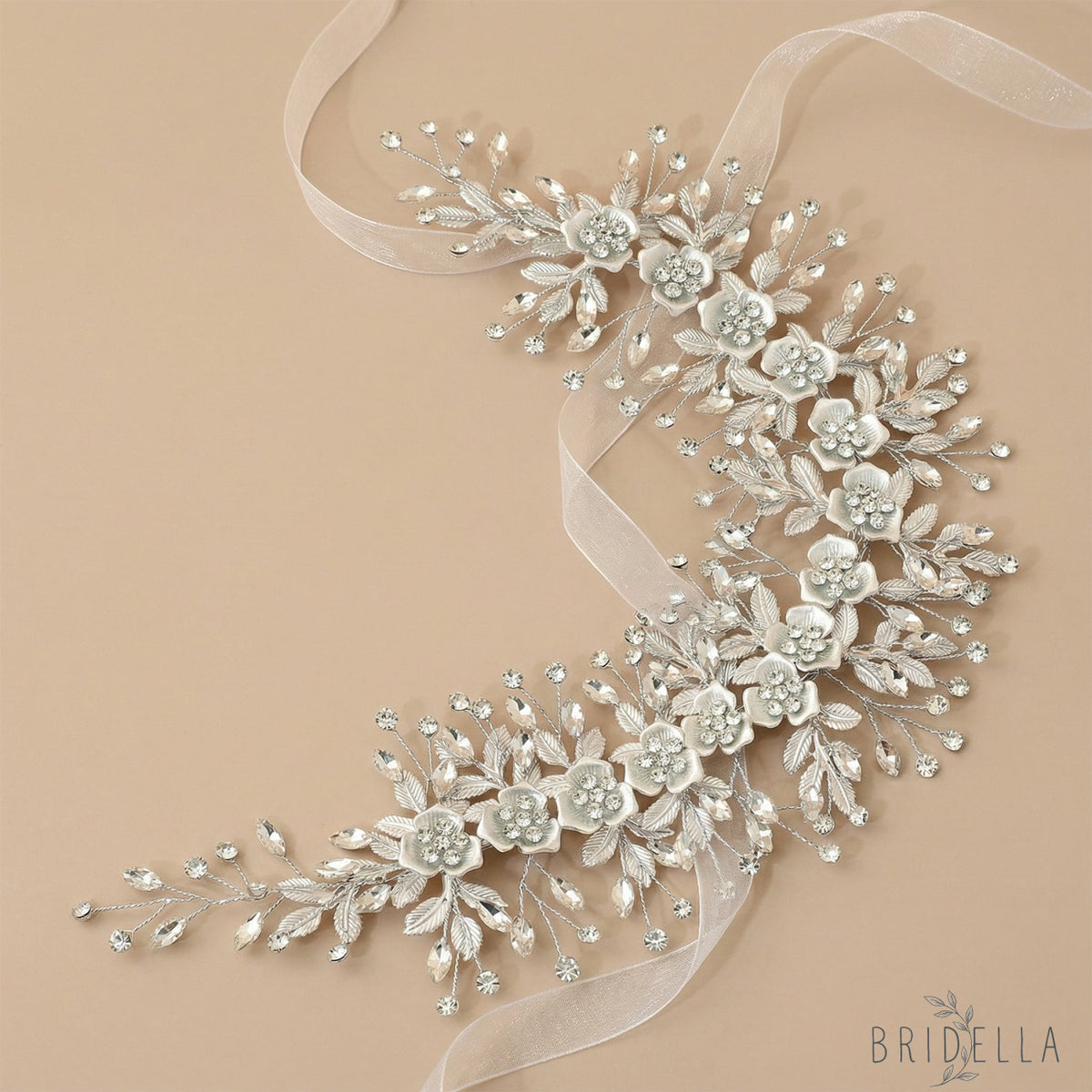 Silver Rhinestone Bridal Headband Wedding Hairpiece - Bridella BHP349-S - Silvery - HEADWEAR