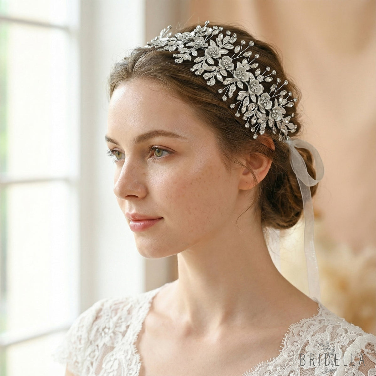 Silver Rhinestone Bridal Headband Wedding Hairpiece - Bridella BHP349-S - Silvery - HEADWEAR