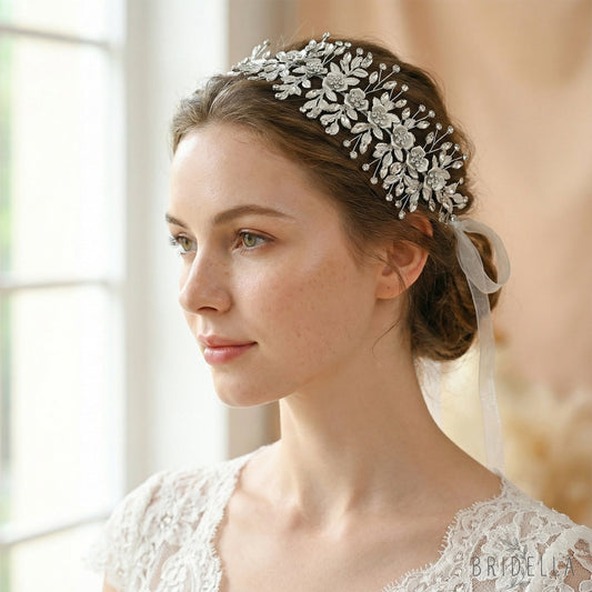 Silver Rhinestone Bridal Headband Wedding Hairpiece - Bridella BHP349-S - Silvery - HEADWEAR