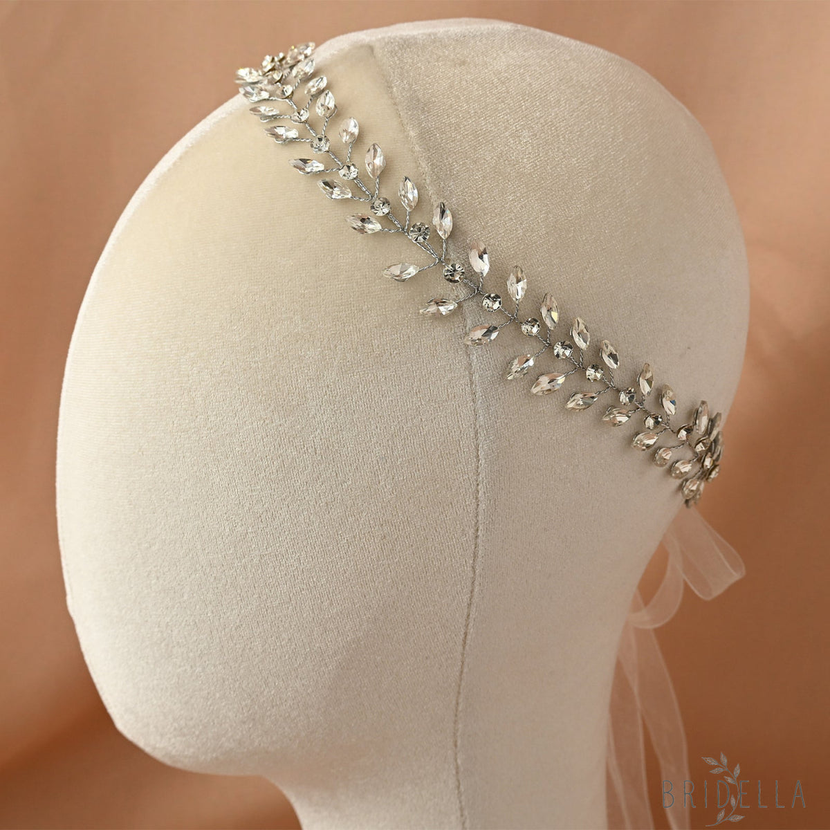 Silver Rhinestone Bridal Headband Wedding Hairpiece - Bridella BHP394 - HEADWEAR