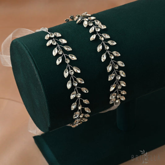 Silver Rhinestone Bridal Headband Wedding Hairpiece - Bridella BHP394 - HEADWEAR