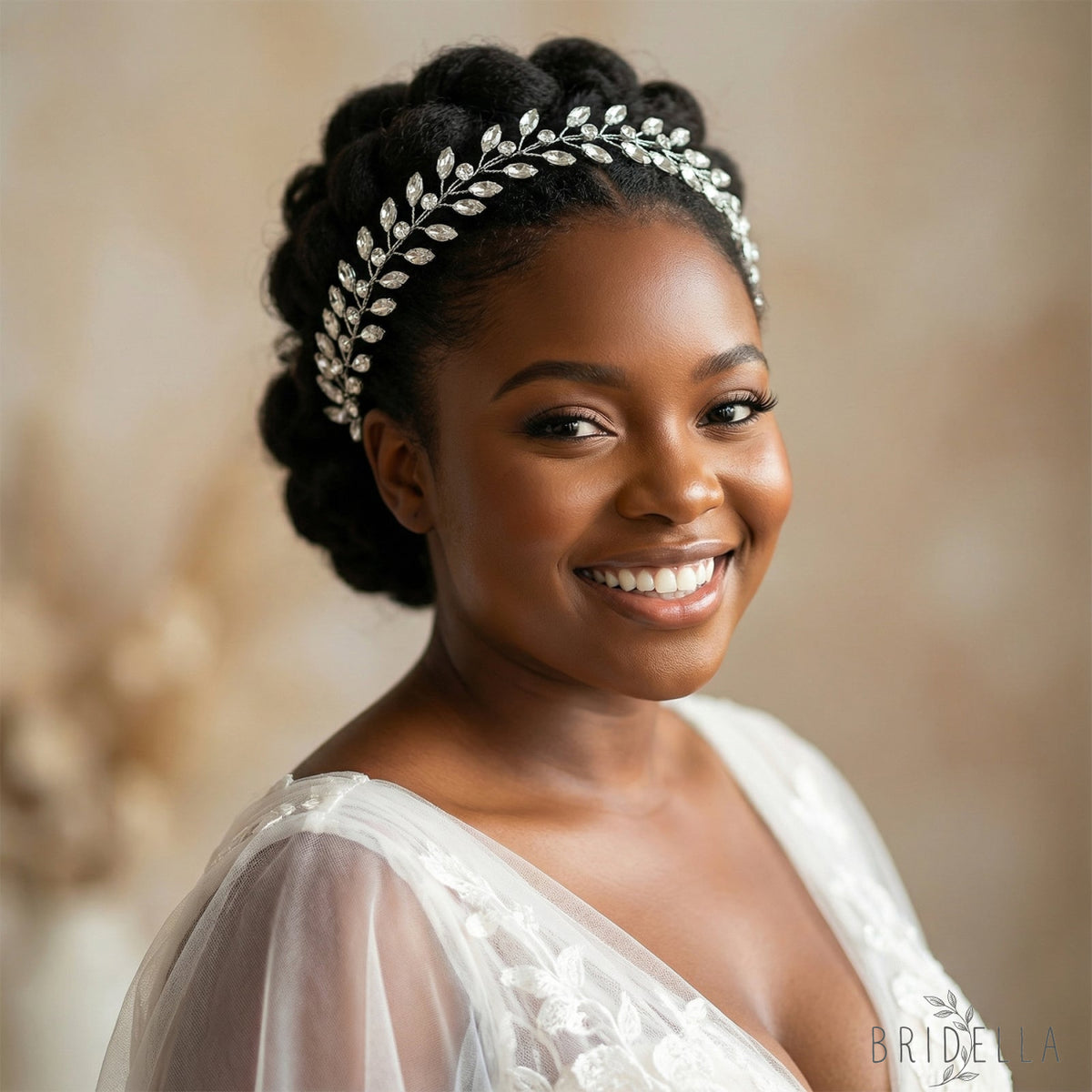 Silver Rhinestone Bridal Headband Wedding Hairpiece - Bridella BHP394 - HEADWEAR