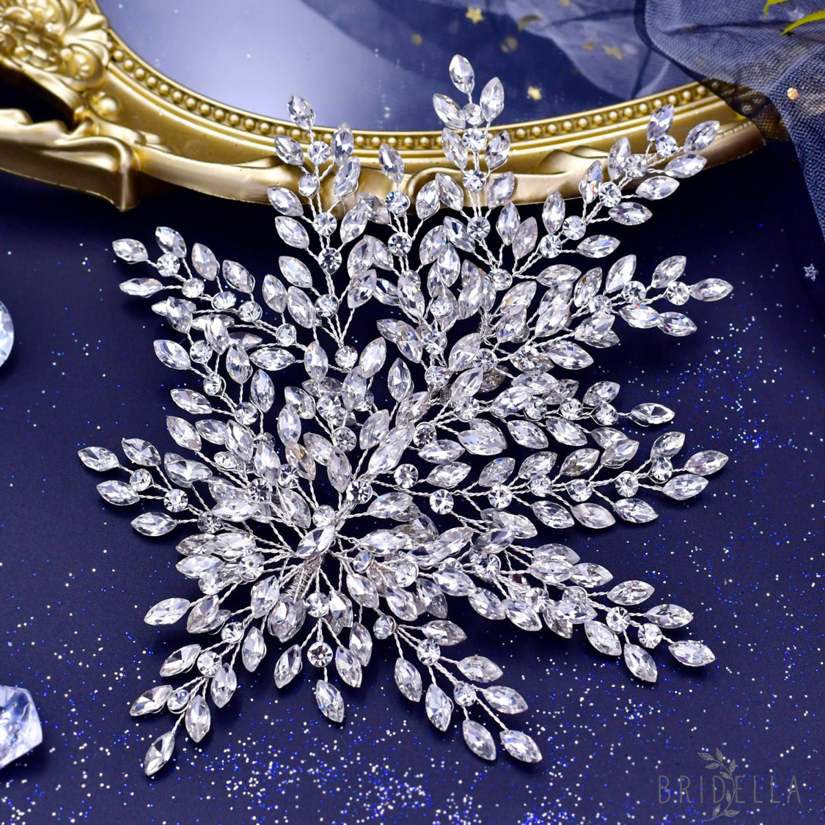 BHP438-S silver rhinestone headband